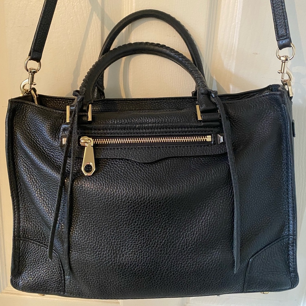 Rebecca Minkoff Regan Satchel Crossbody Leather Bag Black